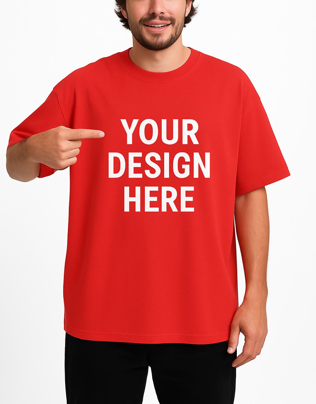Men Red Oversized Custom T-Shirt