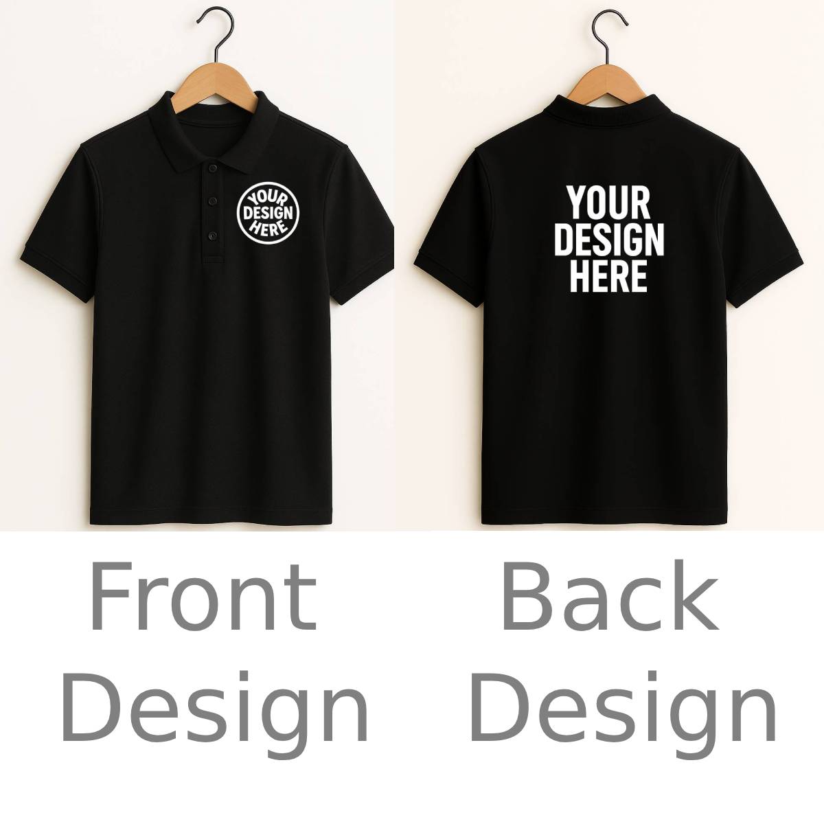 Black Custom Polo T-Shirt