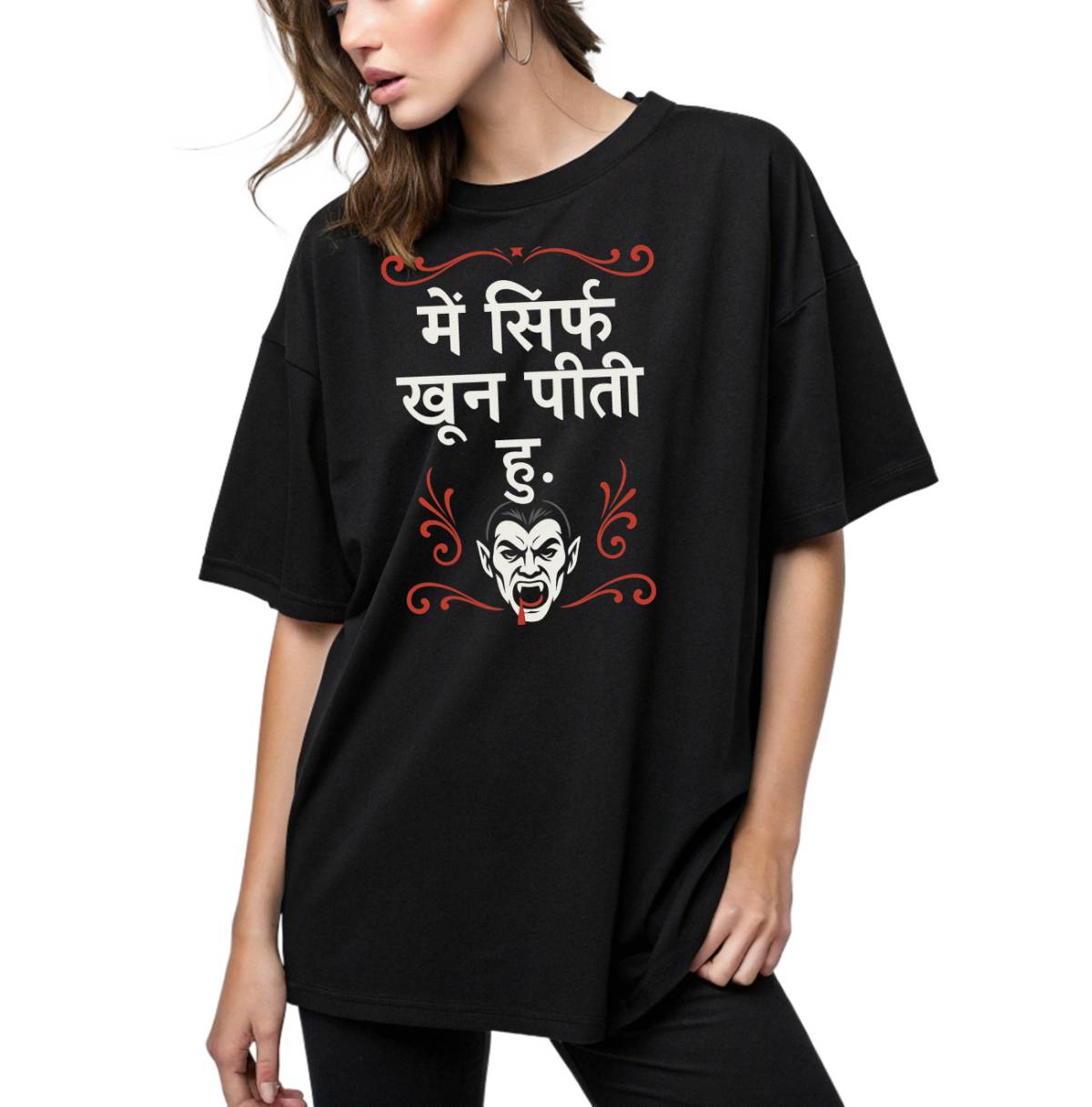 Mai Sirf Khoon Piti Hu Women Oversized Tshirt