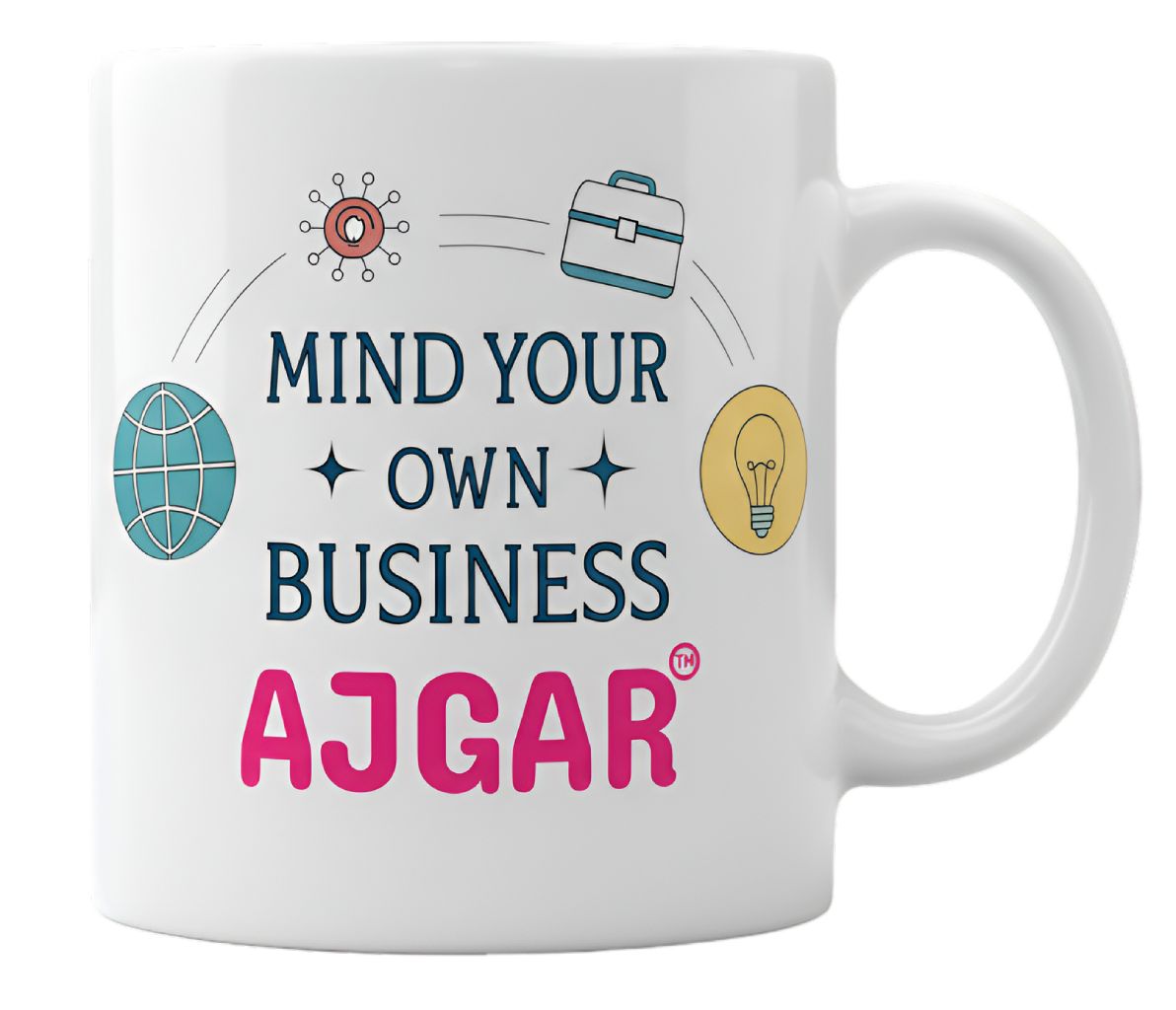White AJGAR Brand Coffee Mug