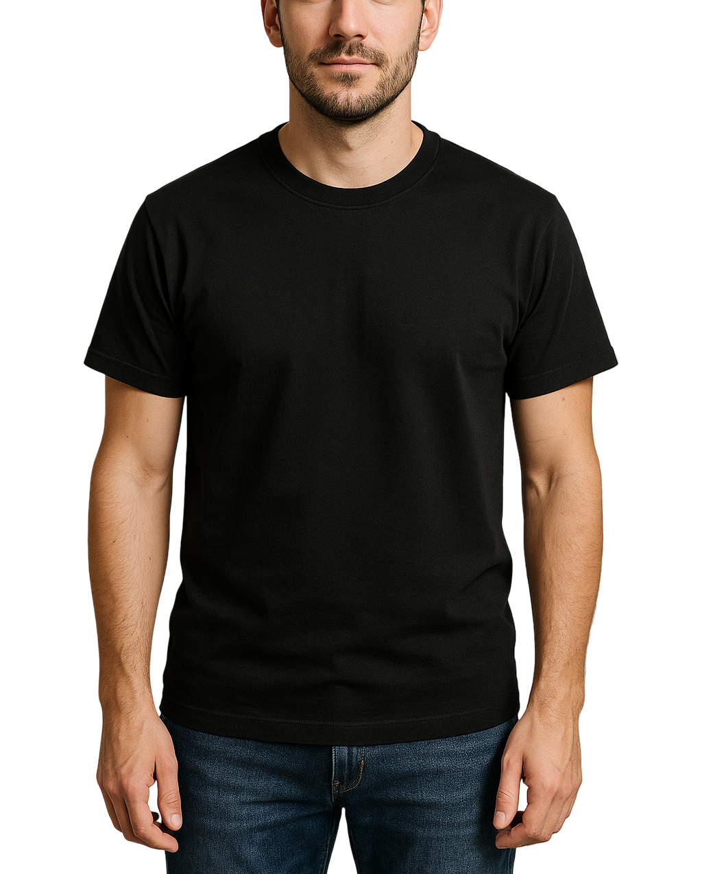Plain Black T-Shirt for Men | Regular Fit | Lightweight & Comfortable Cotton Fabric